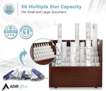 AdirOffice 50-Slot Mobile Roll File, 28.5"H x 30"W x 15.75"D, Mahogany (626-MA-KIT1)