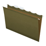 Pendaflex Ready-Tab Hanging File Folders, 6-Tab, Legal Size, Standard Green, 25/Box (PFX 42591)