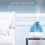 Pure Enrichment Ultrasonic Cool Mist Tabletop Humidifier, 0.45-Gallon, White (PEHUMIDIF-RT)