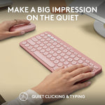 Logitech Pebble 2 Wireless Keyboard and Optical Mouse Combo, Tonal Rose (920-012199)