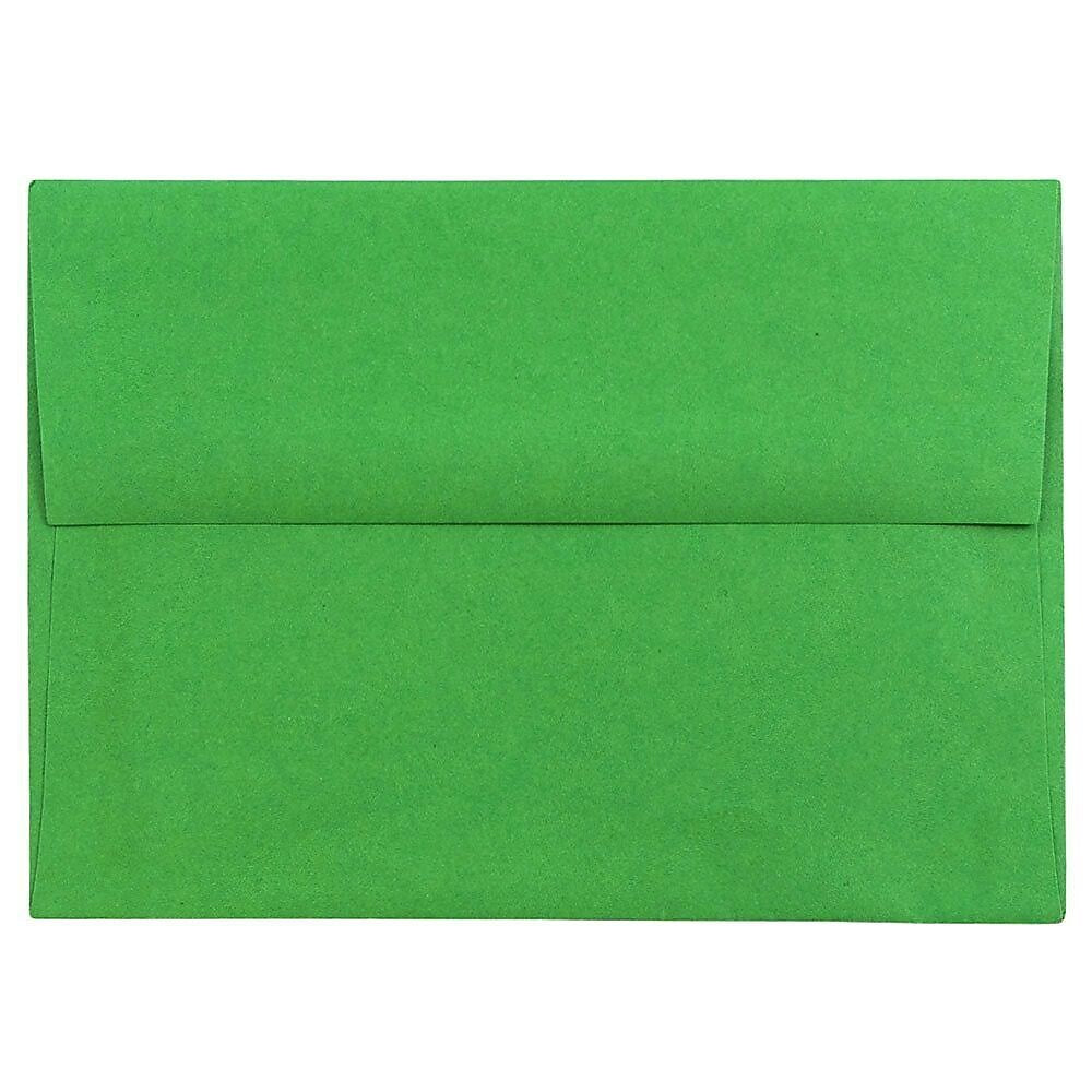 JAM Paper A6 Invitation Envelope 4 3/4" x 6 1/2", Green Recycled, 100/Pack (67195d)