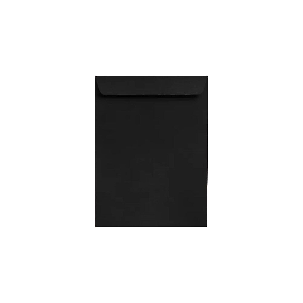 LUX 10" x 13" 80lbs. Square Flap Open End Envelopes, Black Linen, 50/Pack (4897-BLI-50)
