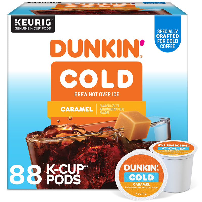 Dunkin' Cold Caramel Iced Coffee Keurig® K-Cup® Pods, Medium Dark Roast, 88/Carton (5000375314CT)