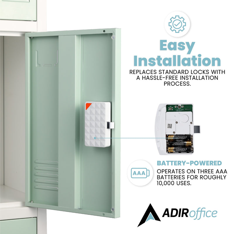 AdirOffice 48"H Single Tier Green Storage Locker (ADI629-01-GRN-DL)