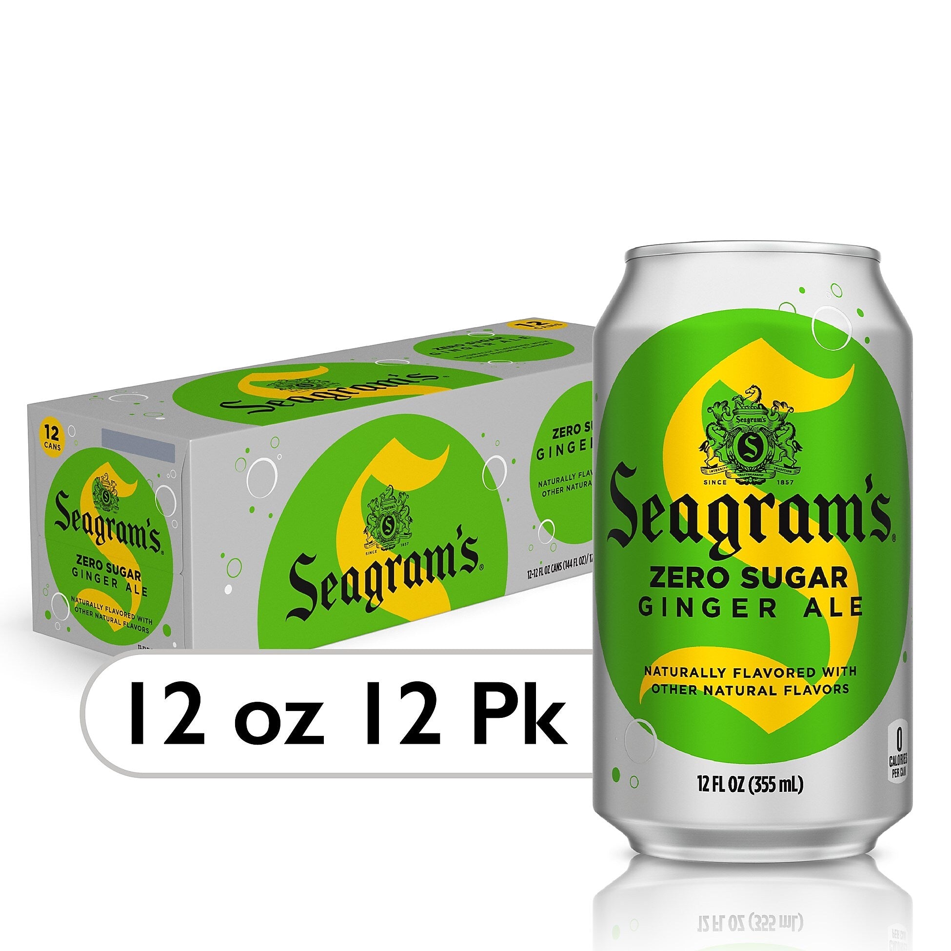 Seagram's Diet Ginger Ale, 12 oz., 24/Carton (00072979003344)