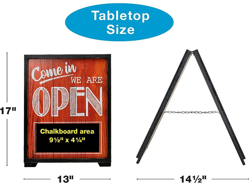 Excello Global Products Open/Closed Outdoor A-Frame Sidewalk Sign, 13" x 17", Multicolor (EGP-HD-0209)