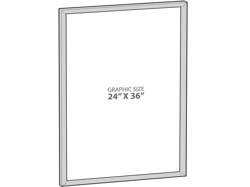 Azar Sign Holder, 24" x 36", Wall Mounted, Black, Plastic (300344-BLK)