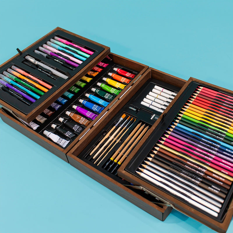 Art 101 Deluxe Multimedia Wood Art Set, Assorted Colors, 151/Pack (55142MB)