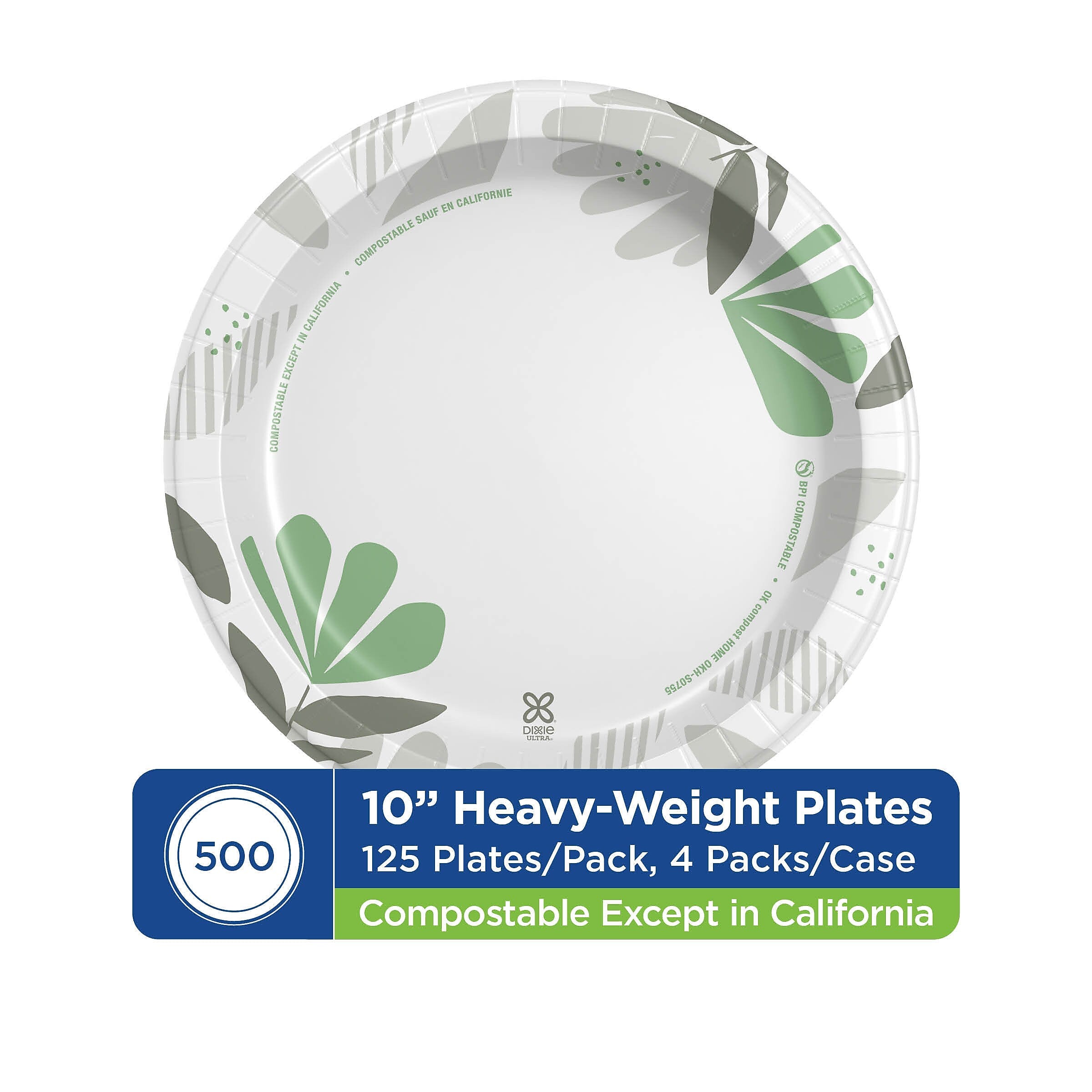 Dixie Ultra Pathways 10" Paper Plates, Multicolor, 500/Carton (SXP10PATH)