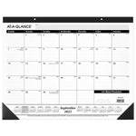 2025-2026 AT-A-GLANCE 21.75" x 17" Academic Monthly Desk Pad Calendar, White/Black (SK2416-00-26)