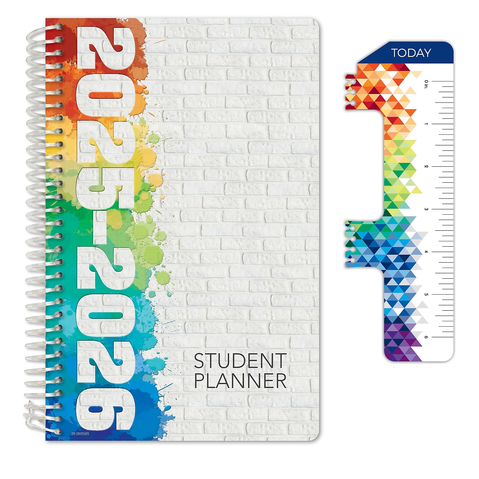 2025-2026 Global Printed Products White Brick 5.5" x 8.5" Academic Weekly & Monthly Planner,  Paper Cover