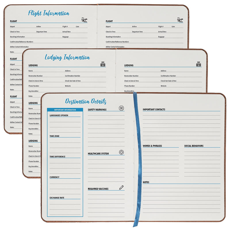 Global Printed Products Travel 5" x 7" Planner, Paperboard Cover, Brown (GPP-0119-A)