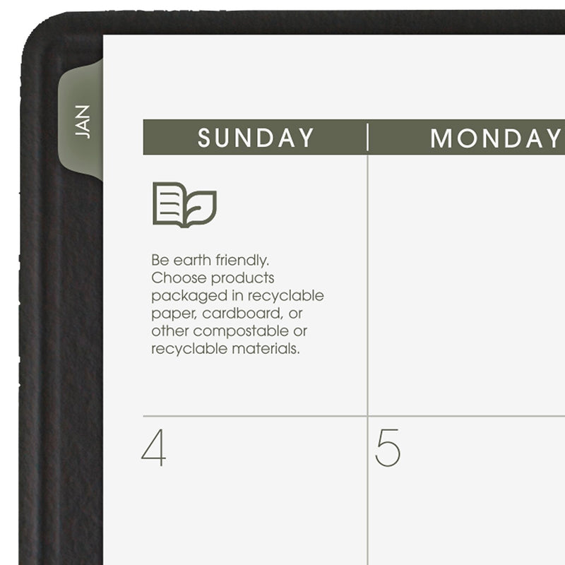 2026 AT-A-GLANCE Recycled 7" x 8.75" Monthly Planner, Faux Leather Cover, Black (70-120G-05-26)