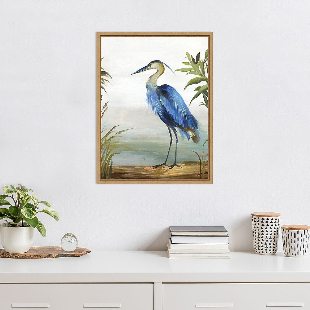 Amanti Art Blue Heron by Aimee Wilson Framed Canvas Wall Art Print, 18" x 24" (A42674987140)