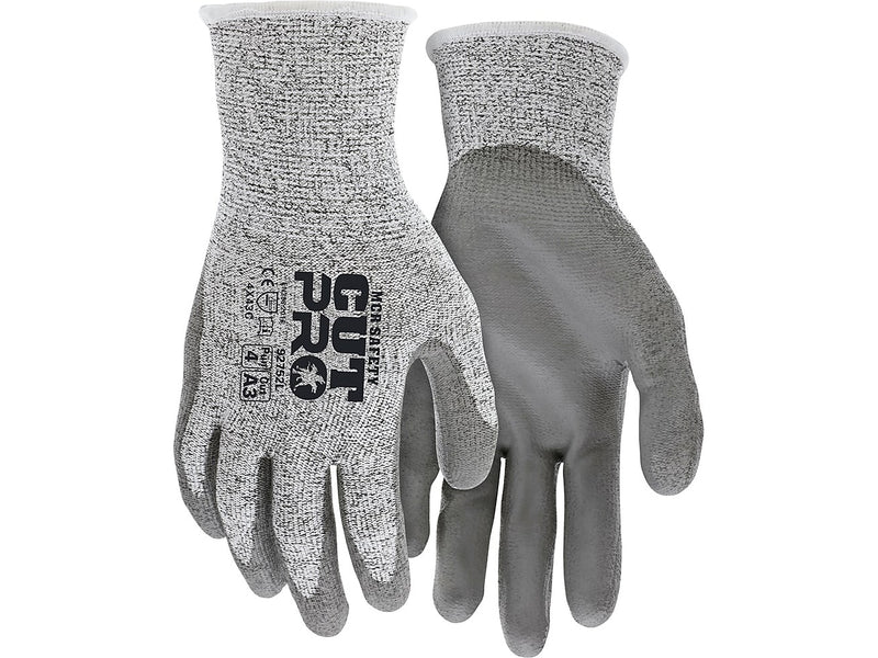 MCR Safety Cut Pro Hypermax Fiber/Polyurethane Work Gloves, Small, A3 Cut Level, Salt-and-Pepper/Gray, Dozen (127-92752S)