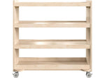 Flash Furniture Bright Beginnings Mobile 3-Section Storage Cart, 31.5"H x 31.5"W x 15.75"D, Brown (MK-KE24114-GG)