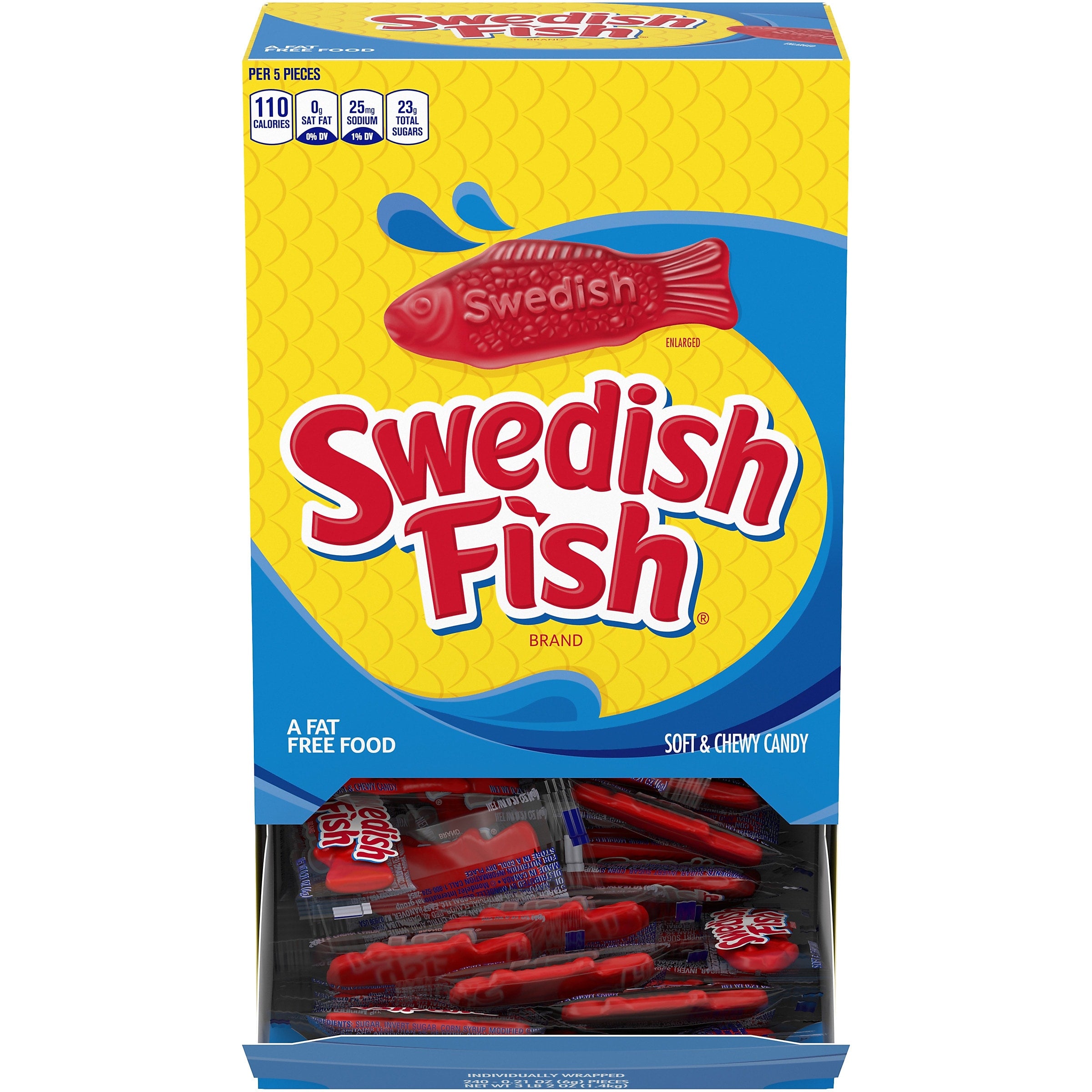 Swedish Fish Original Soft & Chewy Candy, 50 oz., 240 Pieces/Box (AMC4314600)