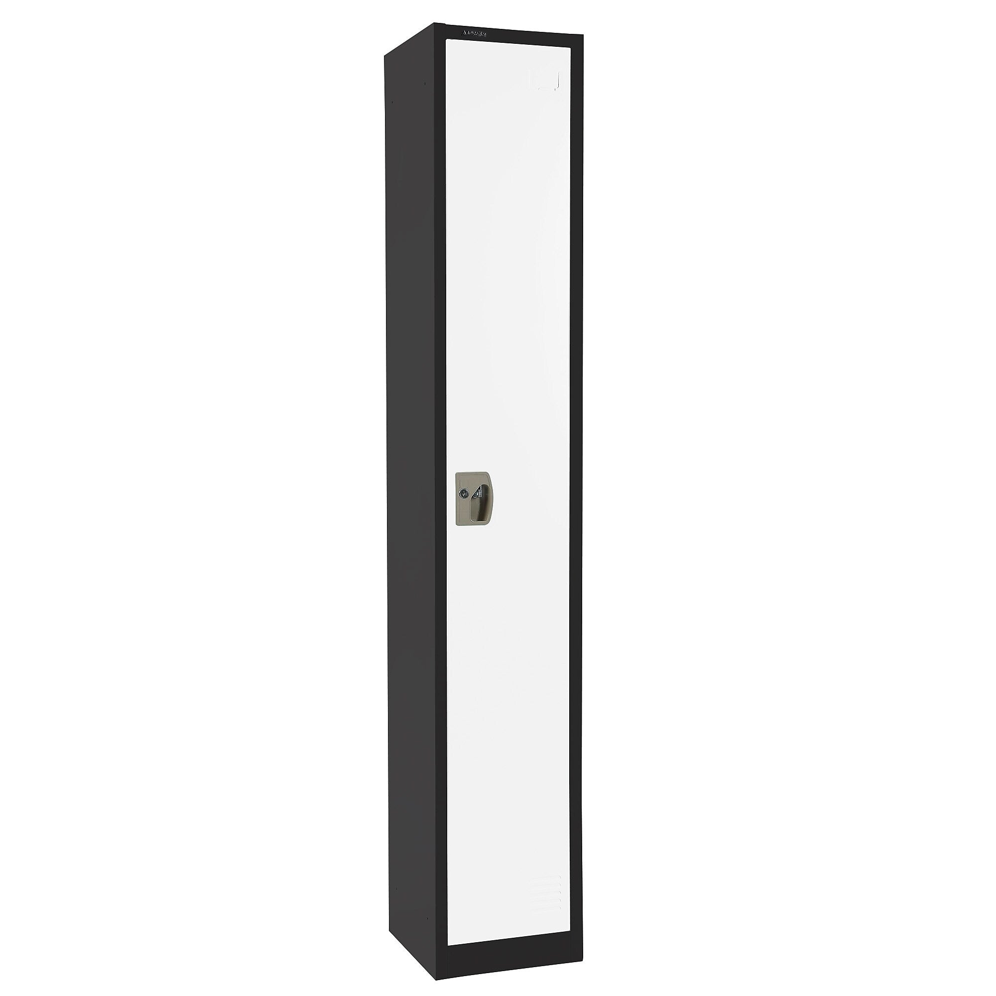 AdirOffice 72" Single Tier Black and White Storage Locker (ADI629-201-B-W)