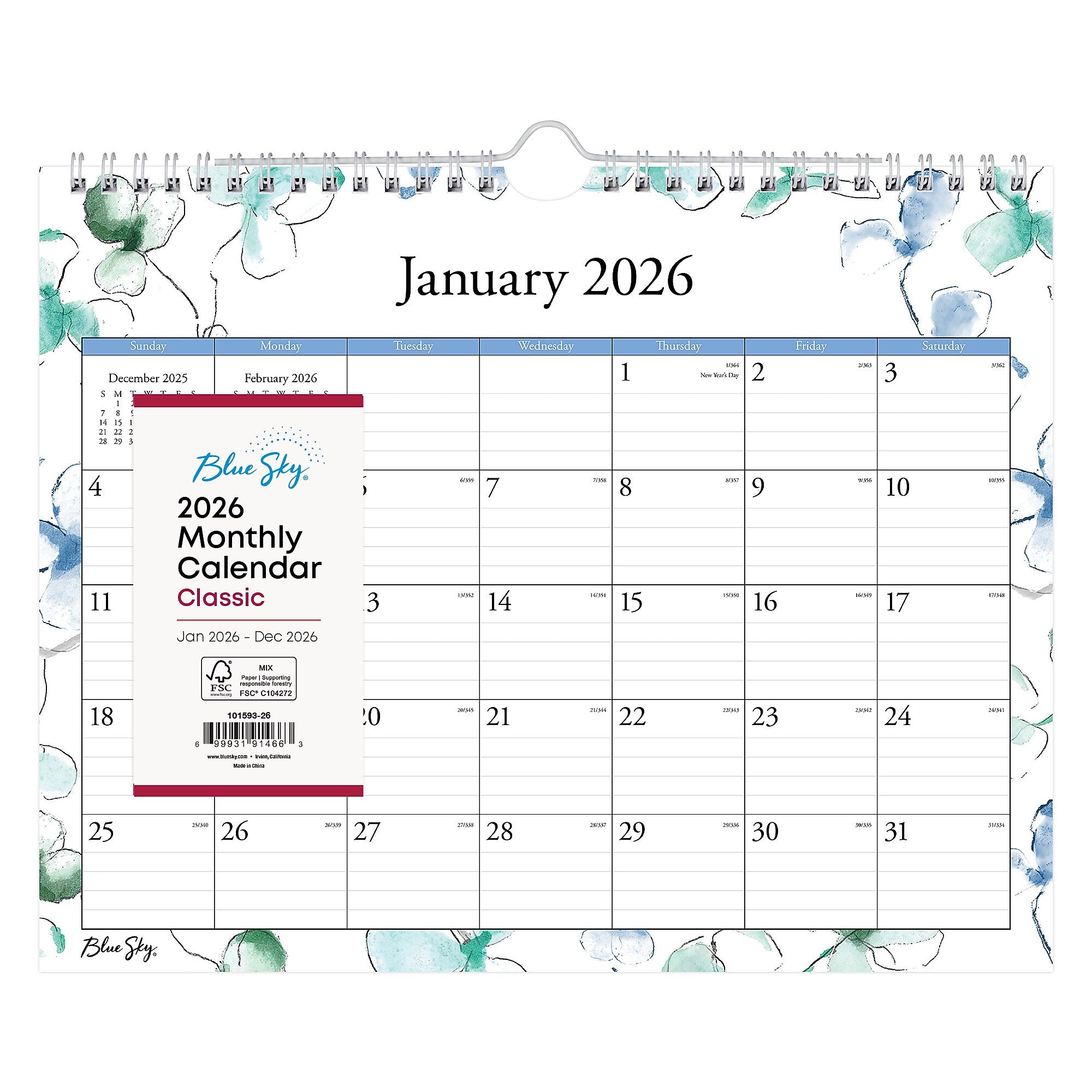 2026 Blue Sky Lindley 11" x 8.75" Monthly Desk Calendar (101593-26)