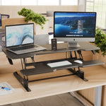 Mount-It! 47"W Manual Rectangular Adjustable Standing Desk Converter, Black (MI-15009L)