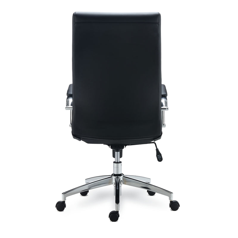 Alera Eddleston Series Fixed Arm Leather Swivel Manager Chair, Black (ALEED41B19)