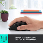 Logitech M705 Marathon Wireless Ergonomic Optical USB Mouse, Charcoal (910-001935)