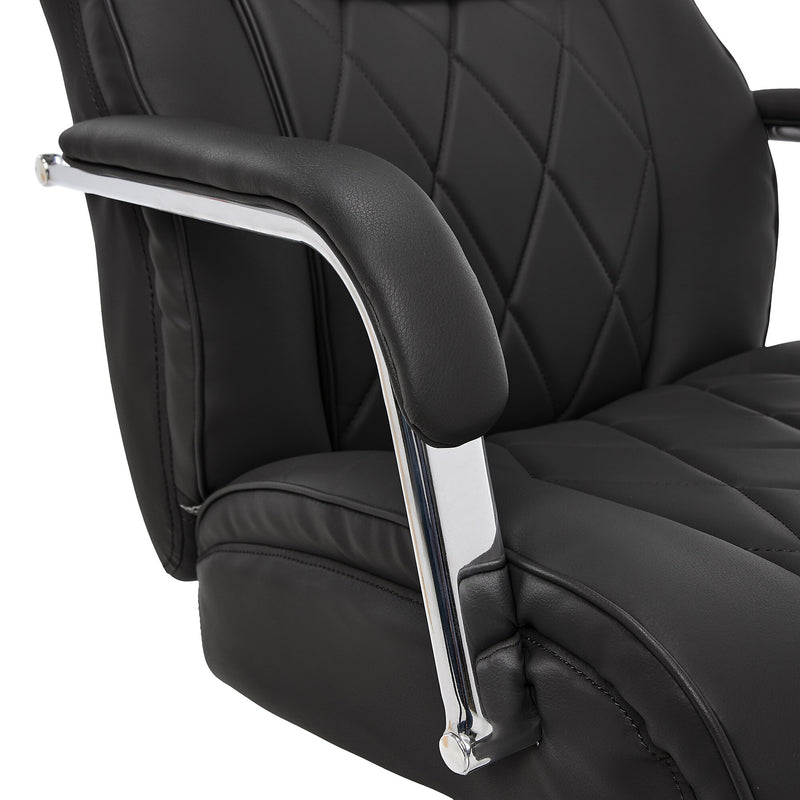 La-Z-Boy Sutherland Ergonomic Faux Leather Swivel Computer and Desk Chair, Black (CHR10048A)