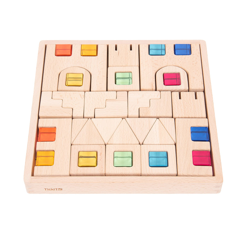 TickiT Wooden Building Gem Blocks, 39 Pieces (CTU73546)
