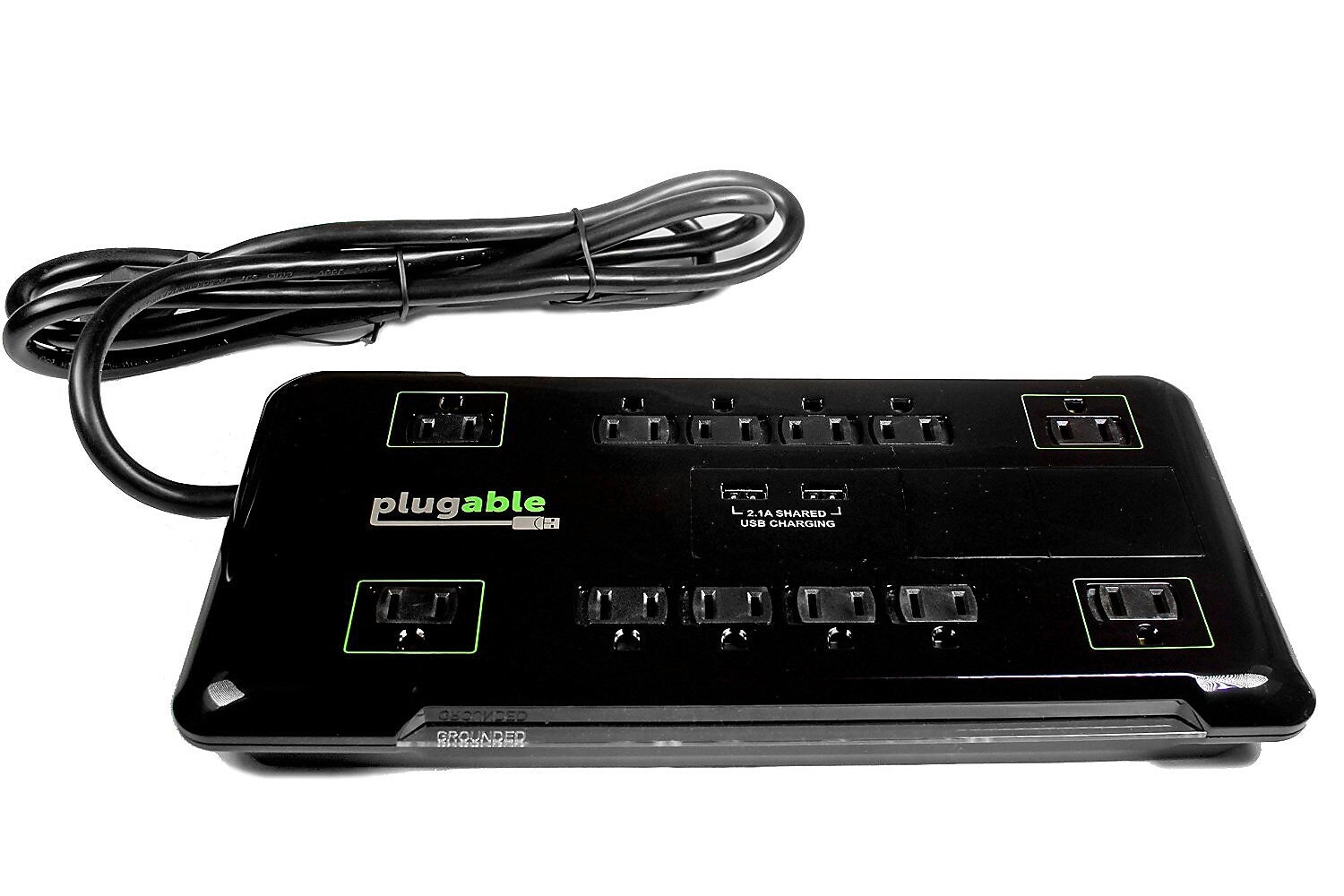 Plugable 12-Outlet 4320 J Surge Suppressor, 6' (PS12-USB2B)