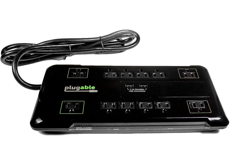 Plugable 12-Outlet 4320 J Surge Suppressor, 6' (PS12-USB2B)
