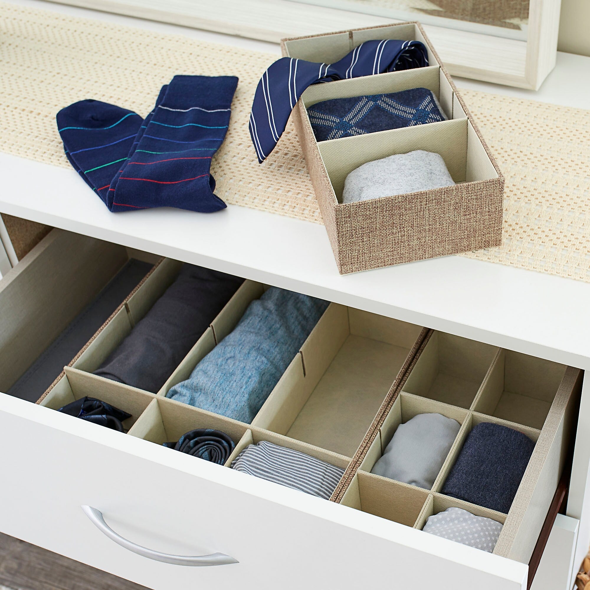 Household Essentials Drawer Organizers, Latte, 3/Pack (754-1)