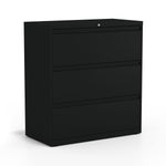 Staples HL8000 3-Drawer Lateral File Cabinet, Letter/Legal Size, Lockable, 40.25"H x 36"W x 18.63"D, Black (60941/17634)