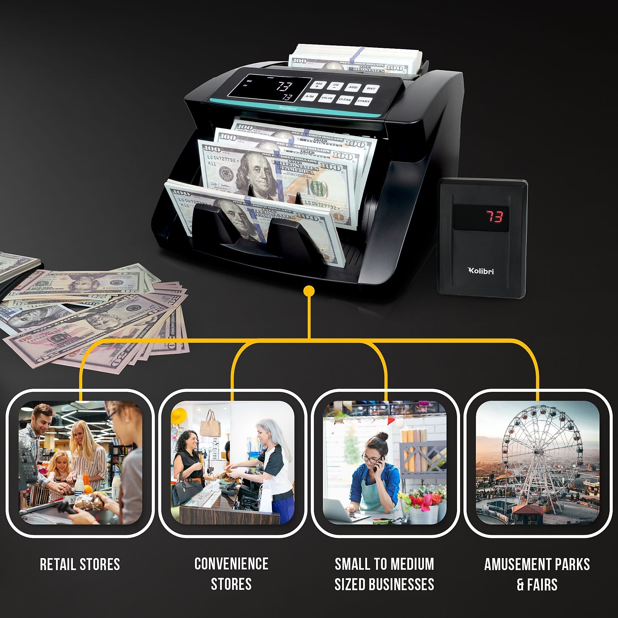 Kolibri Bill Counter, Black (B-KOLIBRI)
