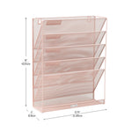 Mind Reader 6-Pocket Metal Mesh Mountable Wall File, Letter Size, Pink (MAGSTACK-PNK)