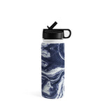 DENY Designs Marble Indigo Stainless Steel Double Wall Insulated Water Bottle, 18 oz. (75351-WBTL05)