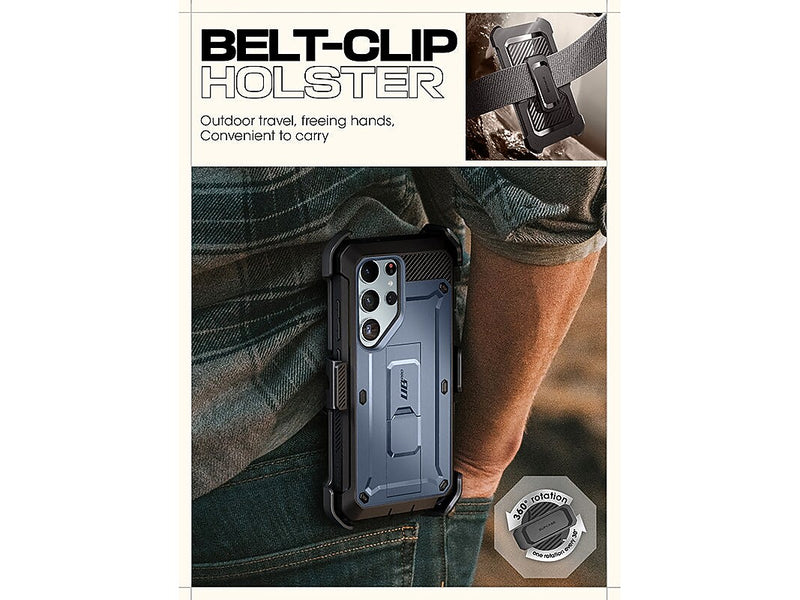 SUPCASE Unicorn Beetle PRO Rugged Case for Samsung Galaxy S24 Ultra, Shock-Absorbing, Metallic Blue
