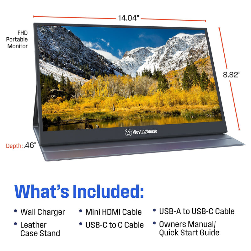 Westinghouse 15.6" 60 Hz FHD Portable Monitor, Black (WH156FP)