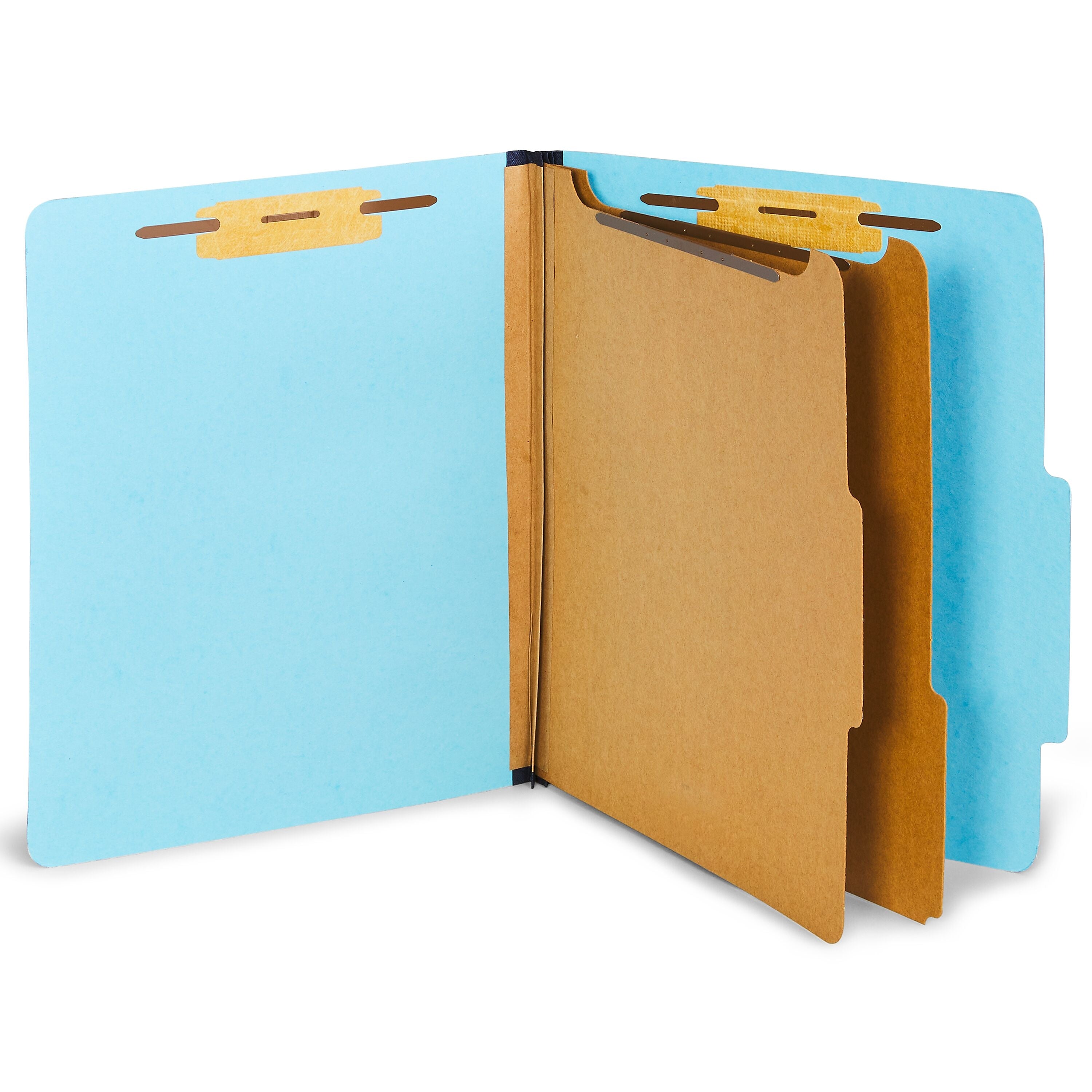 Staples® Pressboard Classification Folder, 2-Dividers, 2 1/2" Expansion, Letter Size, Light Blue, 20/Box (ST614434/TR6144)