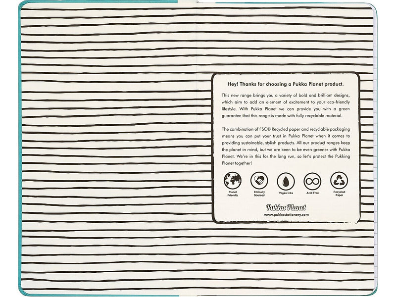 Pukka Pad There Is No Planet B Notebook, 5.28" x 8.46", Wide-Ruled, 96 Sheets, Blue (9703-SPP)