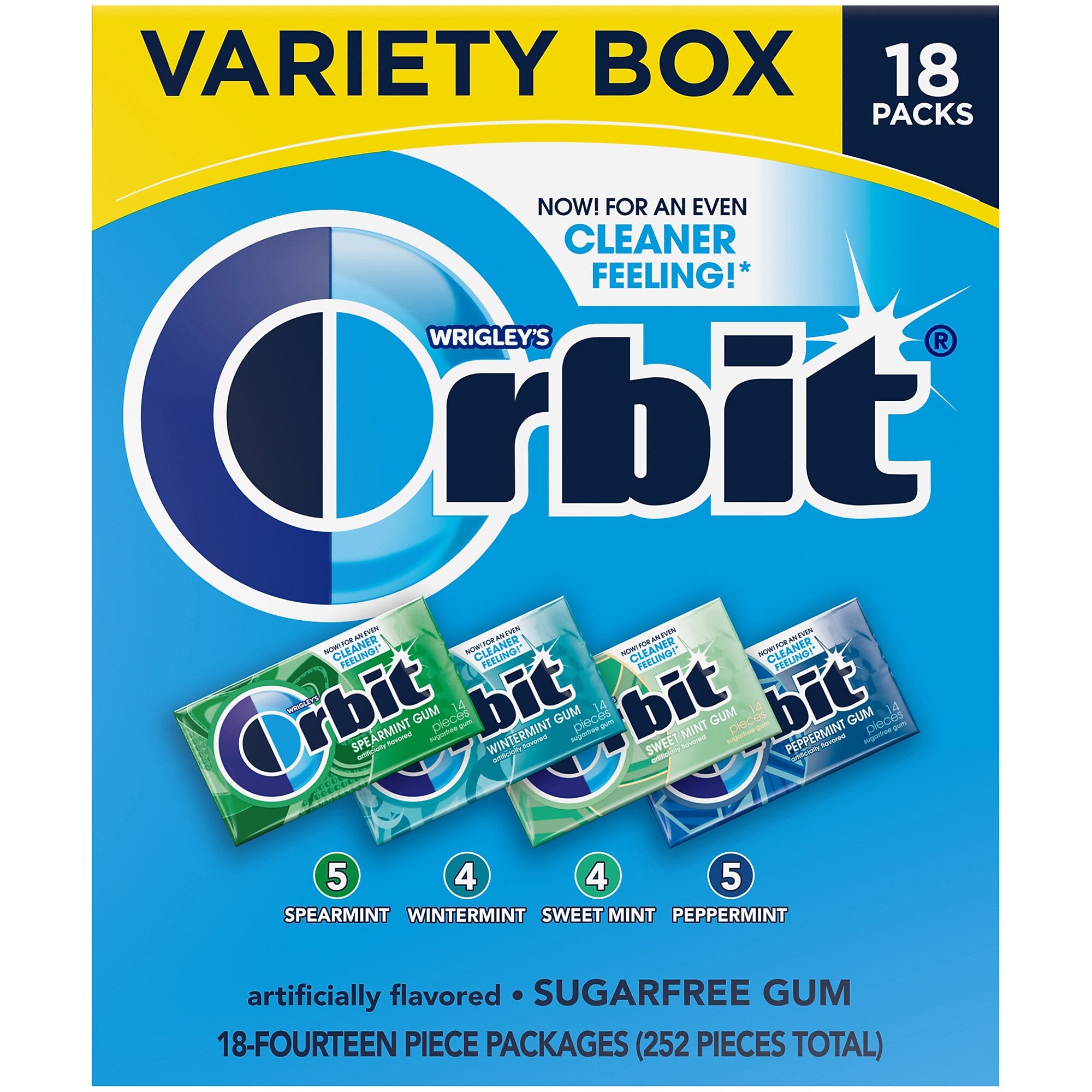 Orbit Variety Box Sugar Free Gum, Back To School, 12.8 oz., 18/Pack