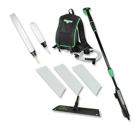 Unger Excella Floor Finishing Straight Kit 18"  MicroFiber, Rubber  Black, Green, Gray (UNGEFKT9 )