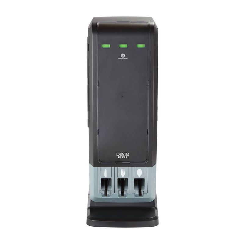 Dixie Ultra SmartStock Series-T Plastic Tri-Tower Cutlery Dispenser, Black (DUSSTDSP3)