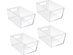 Azar Extra Large Storage Bin, 6.5" x 13"x 9.5", Clear, 4/Pack (556239-4PK)