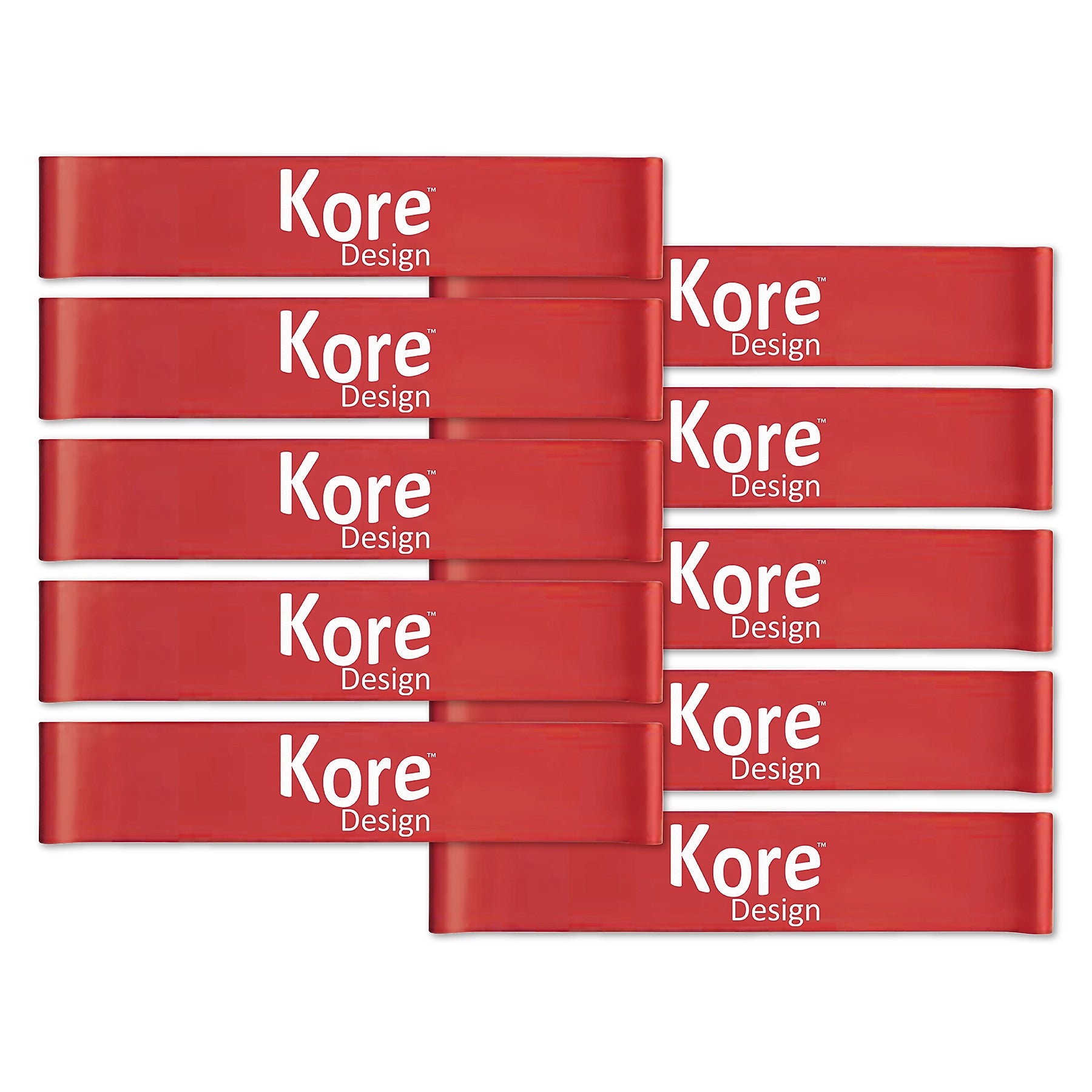 Kore Design Chair Fidget Silicone Kick Bands, Red, 10/Pack (KD-KB0000)