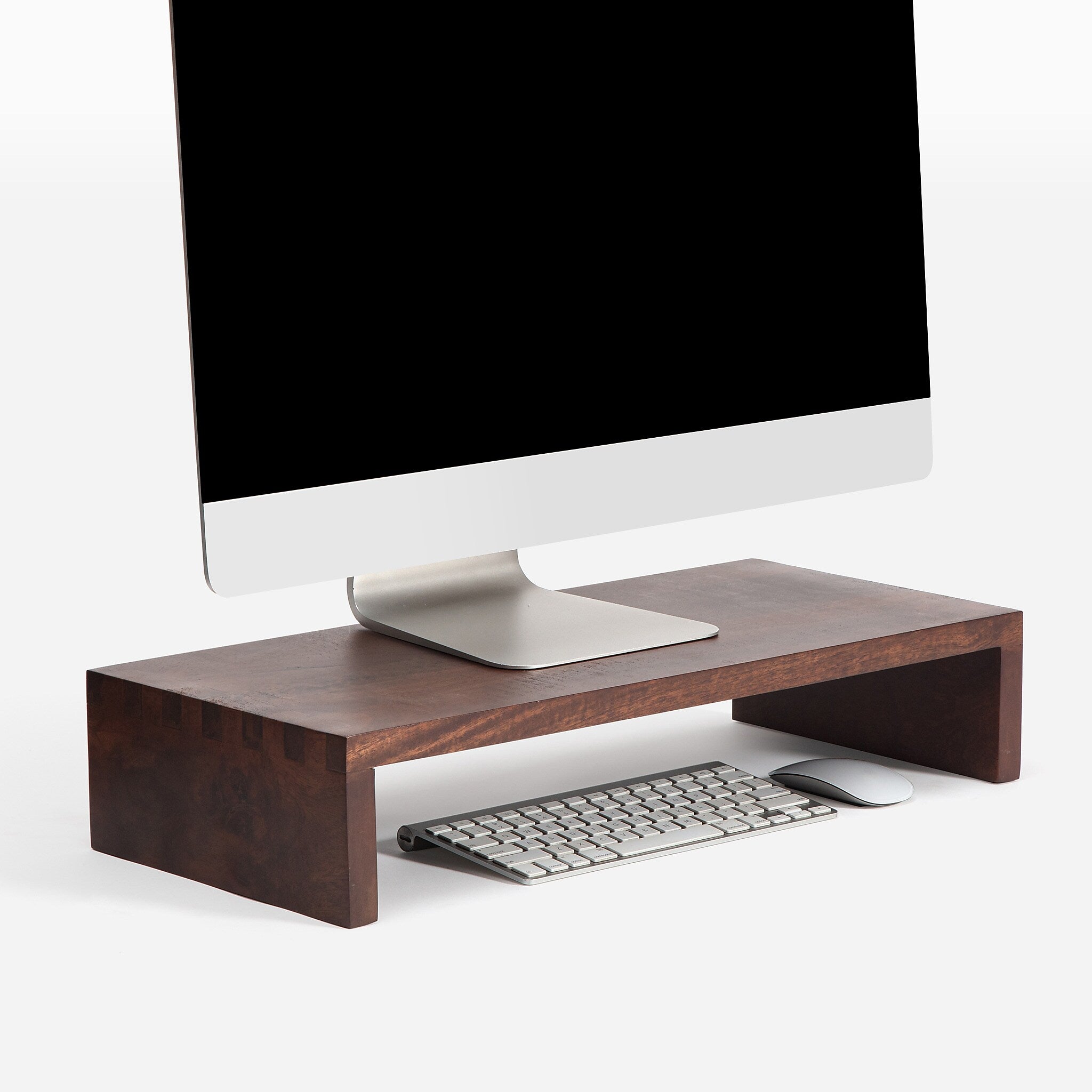Anji Mountain Mango Wood Monitor Stand, Up to 32" Monitor, Walnut (MS-FNG-WAL)