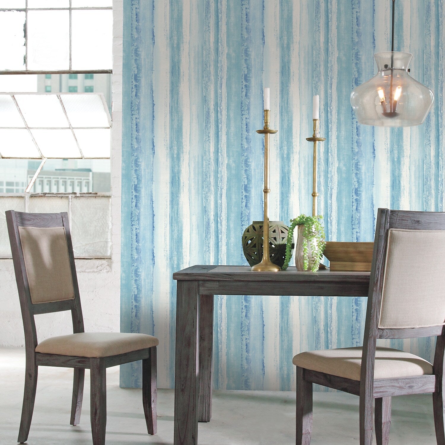York Wallcoverings Watercolor Stripe Peel and Stick Wallpaper (RMK9061WP)