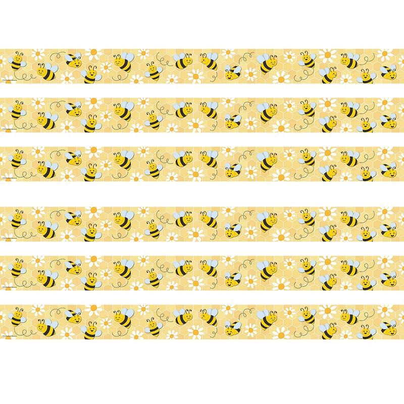 Teacher Created Resources Straight Border Trim, 3" x 2.92', Buzzing Bees, 12/Pack, 6 Packs/Bundle (TCR6908-6)