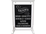 Excello Global Products Indoor/Outdoor Chalkboard Stand, 21" x 30", White/Black (HD-0090-WHT-OS)
