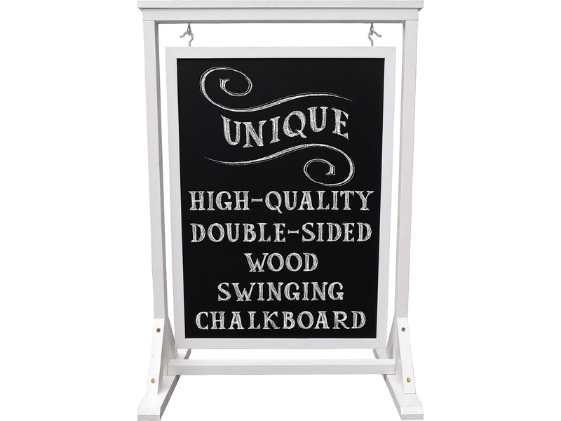 Excello Global Products Indoor/Outdoor Chalkboard Stand, 21" x 30", White/Black (HD-0090-WHT-OS)