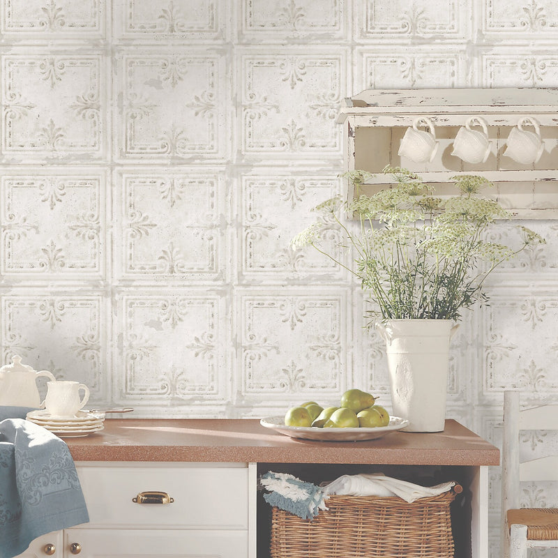 York Wallcoverings Tin Tile Peel and Stick Wallpaper (RMK11209WP)